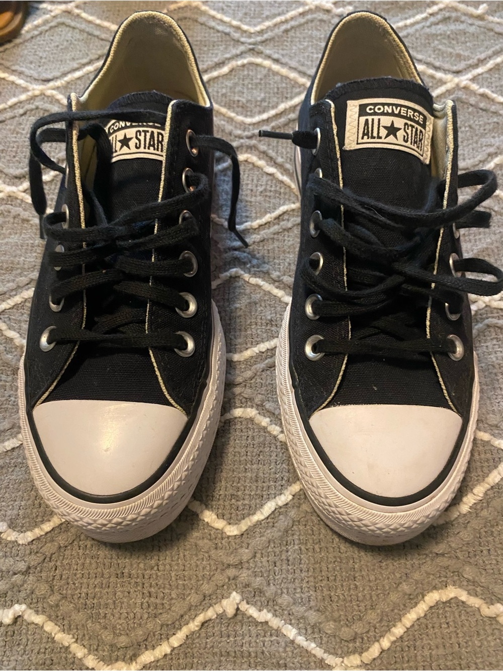 Converse Black Low Top Platform Chuck Taylor Sneakers